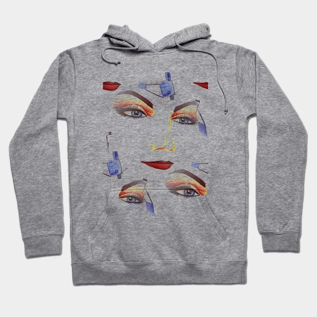 Watercolor Illustration with Feminine Elegant Eyes Hoodie by Nisuris Art